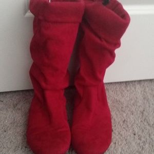 "Red Boots" "Like new" "Bright Red boots"